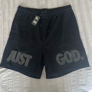 God Is Dope sweat shorts black size XL